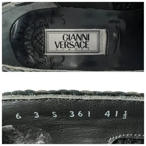Versace Vintage Leather Woven Loafers
